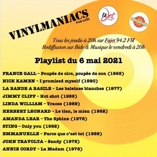 Vinylmaniacs - Emission n°165 (6 mai 2021)