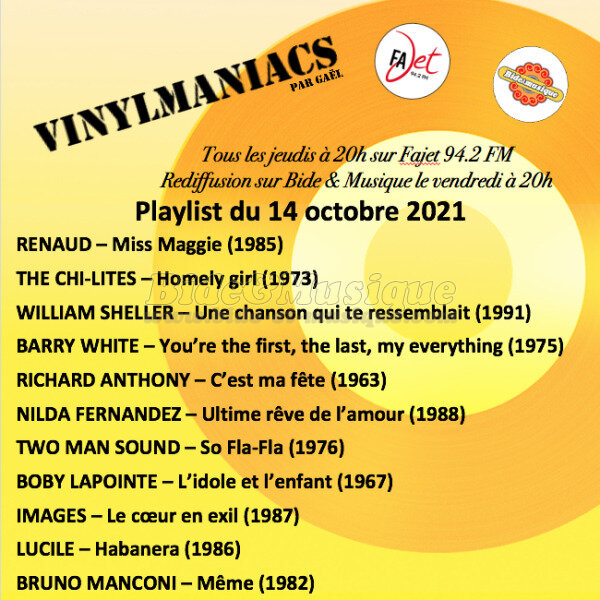 Vinylmaniacs - Emission n°184 (14 octobre 2021)