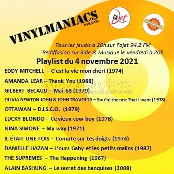 Vinylmaniacs - Emission n°187 (4 novembre 2021)