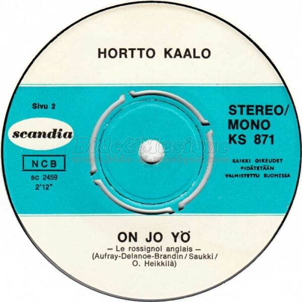 Hortto Kaalo - On jo yö