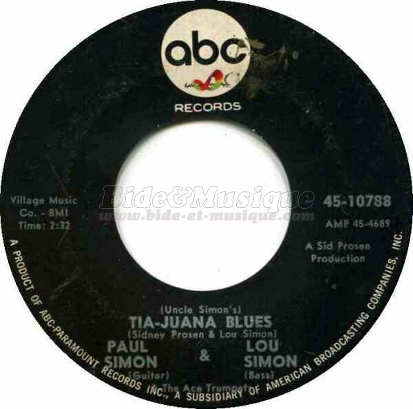 Paul Simon, Lou Simon and the Ace Trumpets - (Uncle Simon's) Tia-Juana blues