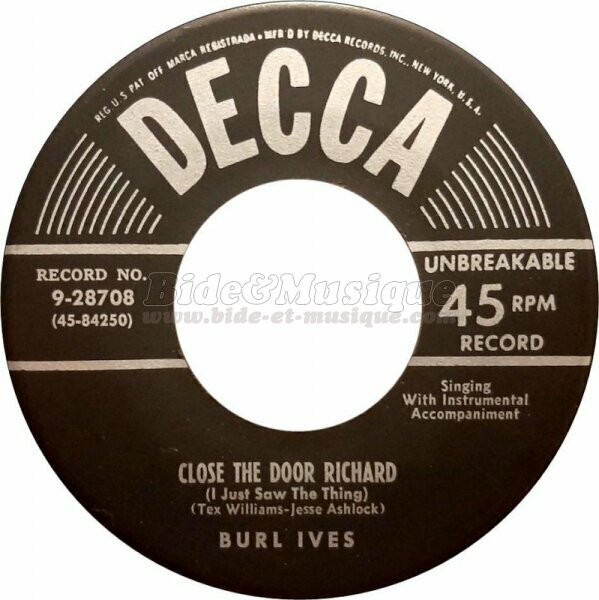 Burl Ives - Close the door Richard