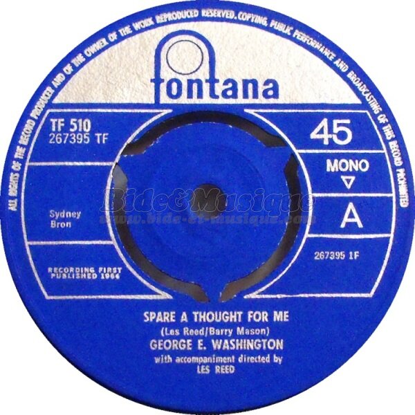 George E. Washington - Spare a thought for me