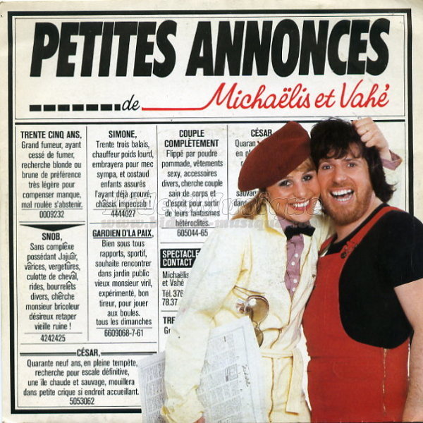 Michaëlis et Vahé - Petites annonces